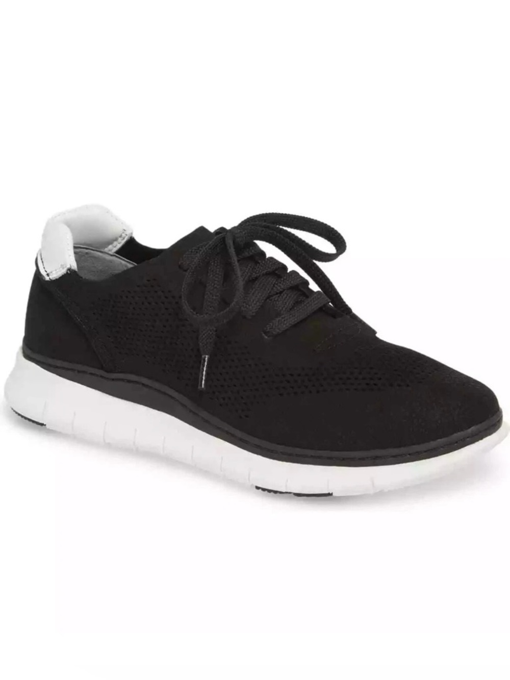 Vionic Black Fresh Joey Lace Up Leather Sneaker Size 9